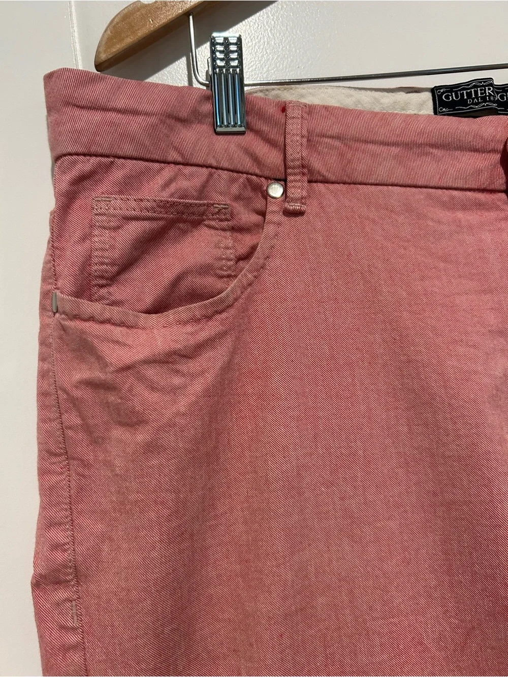 Gutteridge Men's Red Twill Pants - Slim Fit